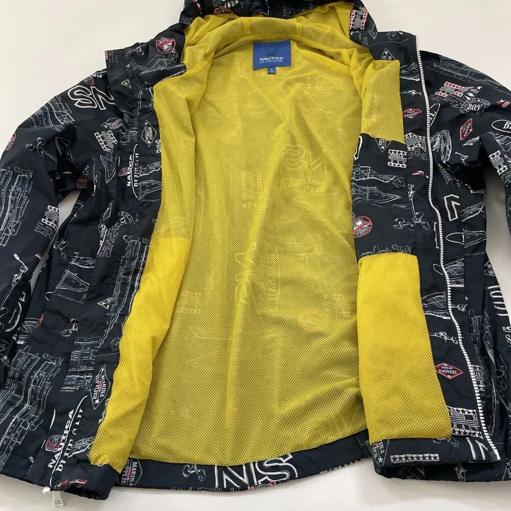 Nautica Blue Sail Windbreaker Jacket‎ Mens XL Nautical Sailing All Over Print - Picture 4 of 10